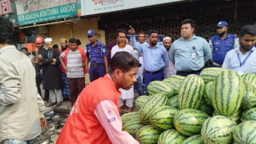 চাষাড়ায় মোবাইল কোর্টে অবৈধ দোকান উচ্ছেদ, ৭ মামলায় জরিমানা