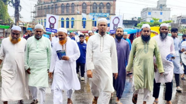কুতুবপুরে খেলাফত মজলিস প্রার্থী ইলিয়াস আহমদের গণসংযোগ
