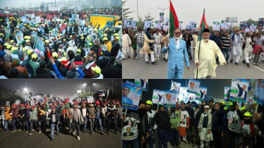 মাসুদুজ্জামানের পক্ষে তারেক রহমানের গণসংবর্ধনায় নেতাকর্মীরা