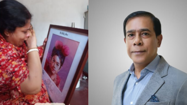 শহীদ শিশু রিয়া গোপের বাড়িতে মাসুদুজ্জামান
