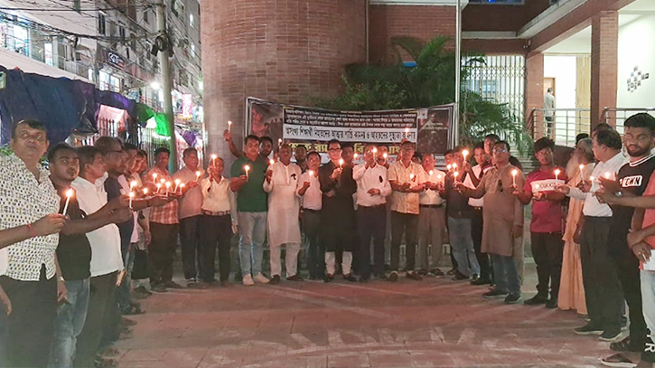 বিমান দুর্ঘটনায় পূজা ফ্রন্টের শোক র্যালি প্রার্থনা বিমান দুর্ঘটনায় পূজা ফ্রন্টের শোক র্যালি প্রার্থনা