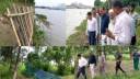 শীতলক্ষ্যায় বিলীন হতে যাওয়া শান্তিনগর কবরস্থান পরিদর্শনে ইউএনও 
