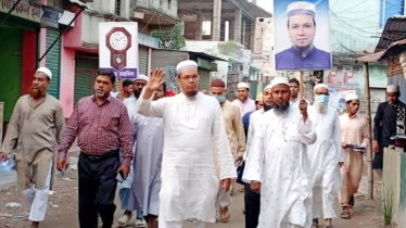 মুসলিমনগরে ইলিয়াস আহমদের গণসংযোগ ও লিফলেট বিতরণ