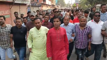 বন্দরে যুবদল নেতা হুমায়ুনের নেতৃত্বে মিছিল