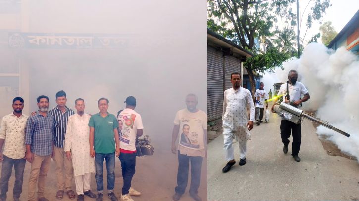 মাসুদুজ্জামানের পক্ষে মুছাপুর ইউনিয়নে মশক নিধন কর্মসূচি