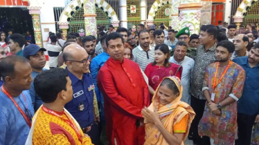 সোনারগাঁয়ে পূজা মণ্ডপে ডিসি-এসপি, নিরাপত্তা জোরদার