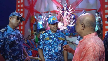 নারায়ণগঞ্জে পূজা মণ্ডপ পরিদর্শনে কোস্ট গার্ড