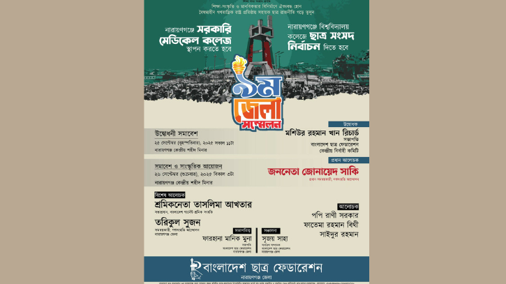 বৃহস্পতিবার ছাত্র ফেডারেশনের ৯ম জেলা সম্মেলন