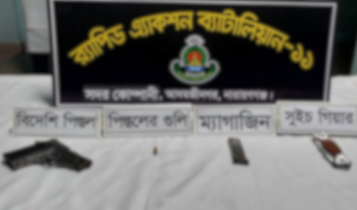 সিদ্ধিরগঞ্জে ঝোপ থেকে বিদেশি পিস্তল, গুলি ও সুইচ গিয়ার উদ্ধার সিদ্ধিরগঞ্জে ঝোপ থেকে বিদেশি পিস্তল, গুলি ও সুইচ গিয়ার উদ্ধার