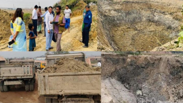 বন্দরে জরিমানার পরও থামছে না কৃষিজমির মাটি কাটা