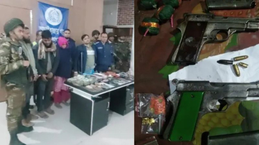 আড়াইহাজারে যৌথ অভিযানে অস্ত্র, মাদক ও নগদ অর্থসহ ৪ জন আটক