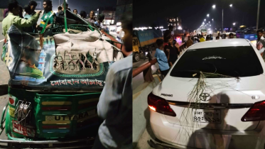 লিংক রোডে প্রাইভেট কারের ধাক্কায় সিএনজি উল্টে শিশুর মৃত্যু, আহত ৪