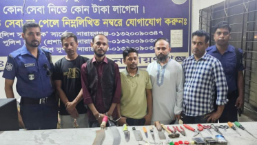 দেশীয় অস্ত্রসহ জিমখানায় ৫ জন গ্রেফতার