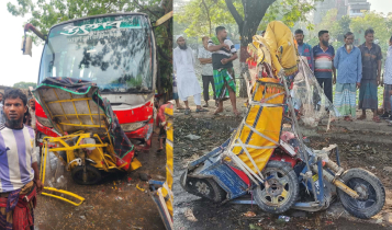 শহরে বেপরোয়া উৎসব বাসের চাপায় রিকশাচালক নিহত, আহত ৩