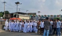 হাফ ভাড়ার দাবিতে সোনারগাঁয়ে মহাসড়ক অবরোধ